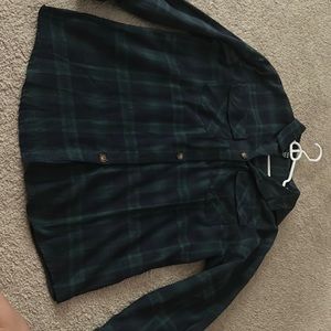 Green and navy blue flannel.